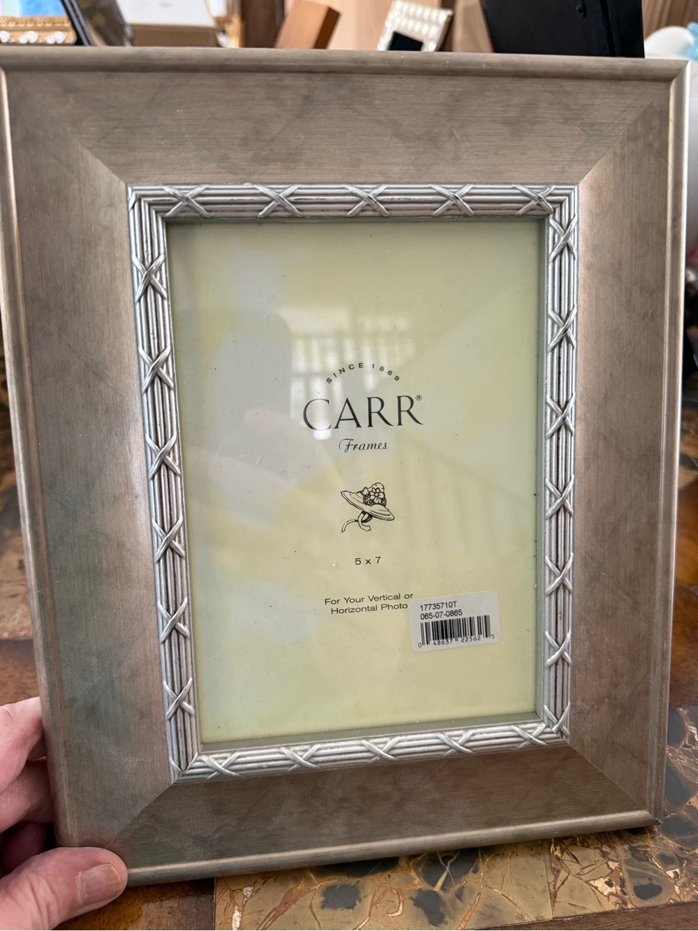 CARR Silver-Tone 5x7 Picture Frame - Brushed Silver Finish